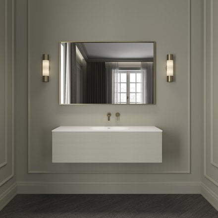 Kleber Fluted Vanity Unit with Stone Basin (Olive 1200mm)