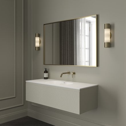 Kleber Fluted Vanity Unit with Stone Basin (Olive 1200mm)