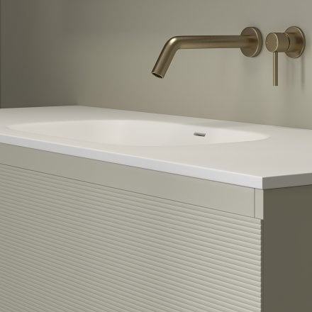 Kleber Fluted Vanity Unit with Stone Basin (Olive 1200mm)