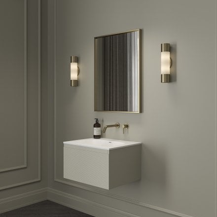 Kleber Fluted Vanity Unit with Stone Basin (Olive 600mm)
