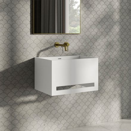 Kube Stone Basin 550mm