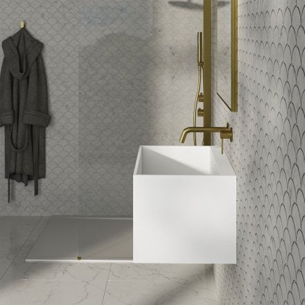 Kube Stone Basin 550mm