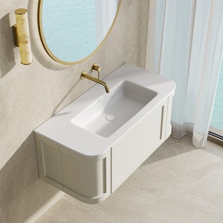 Lanesborough Vanity Unit with Stone Basin (Chalk 1000mm)