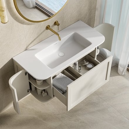 Lanesborough Vanity Unit with Stone Basin (Chalk 1000mm)