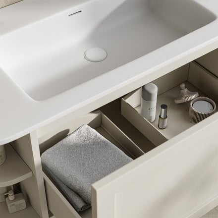 Lanesborough Vanity Unit with Stone Basin (Chalk 1000mm)