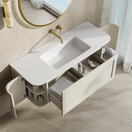 Lanesborough Vanity Unit with Stone Basin (Chalk 1200mm)