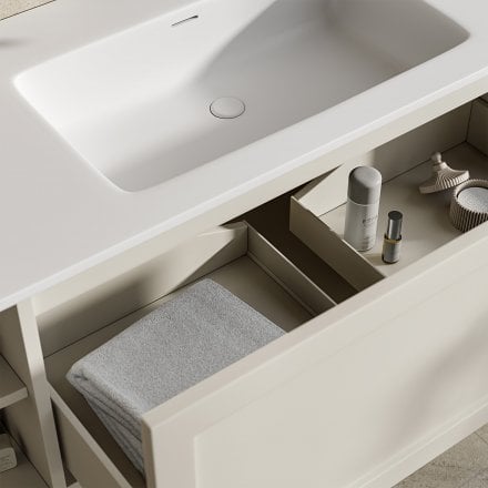 Lanesborough Vanity Unit with Stone Basin (Chalk 1200mm)