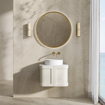Lanesborough Vanity Unit with Stone Basin (Chalk 600mm)