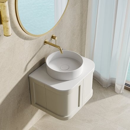 Lanesborough Vanity Unit with Stone Basin (Chalk 600mm)