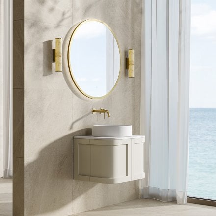 Lanesborough Vanity Unit with Stone Basin (Chalk 600mm)