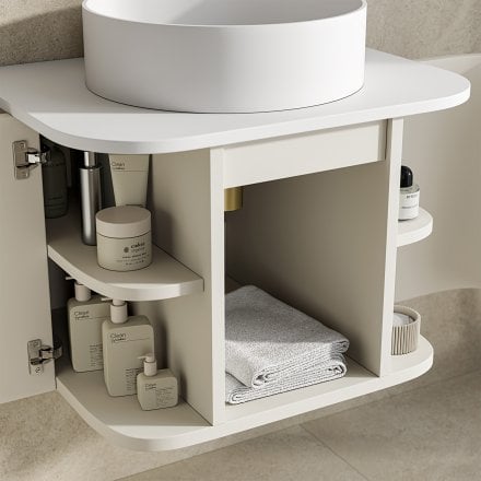 Lanesborough Vanity Unit with Stone Basin (Chalk 600mm)