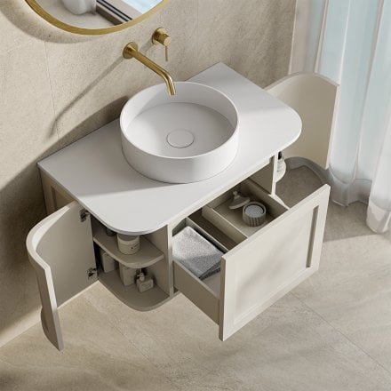 Lanesborough Vanity Unit with Stone Basin (Chalk 800mm)