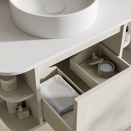 Lanesborough Vanity Unit with Stone Basin (Chalk 800mm)