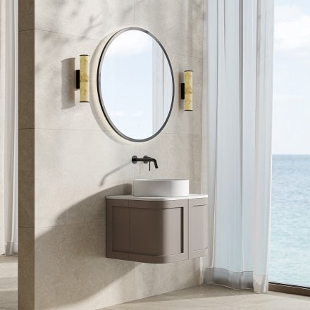 Lanesborough Vanity Unit with Stone Basin (Concrete Grey 600mm)