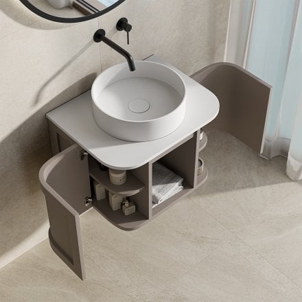 Lanesborough Vanity Unit with Stone Basin (Concrete Grey 600mm)