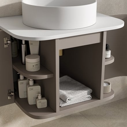 Lanesborough Vanity Unit with Stone Basin (Concrete Grey 600mm)