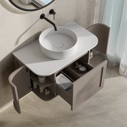 Lanesborough Vanity Unit with Stone Basin (Concrete Grey 800mm)