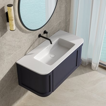 Lanesborough Vanity Unit with Stone Basin (Dark Blue 1000mm)