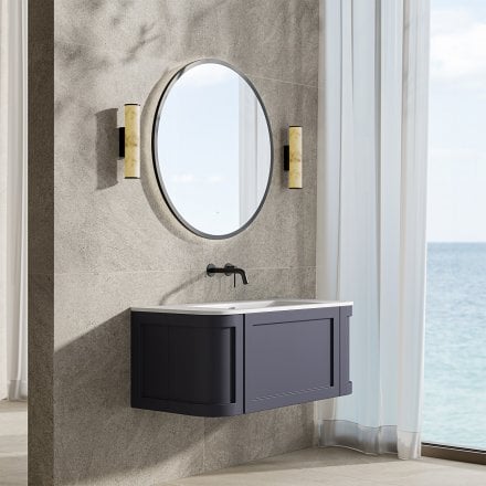 Lanesborough Vanity Unit with Stone Basin (Dark Blue 1000mm)