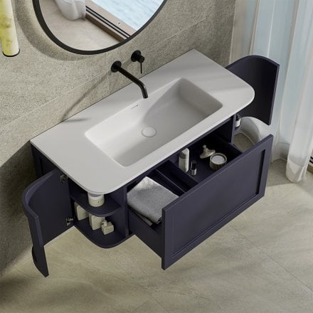 Lanesborough Vanity Unit with Stone Basin (Dark Blue 1000mm)