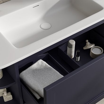 Lanesborough Vanity Unit with Stone Basin (Dark Blue 1000mm)
