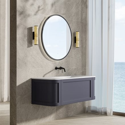 Lanesborough Vanity Unit with Stone Basin (Dark Blue 1200mm)