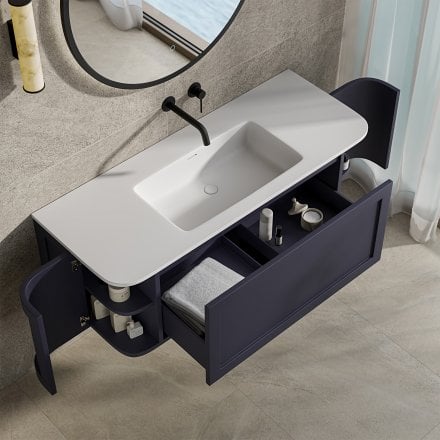 Lanesborough Vanity Unit with Stone Basin (Dark Blue 1200mm)