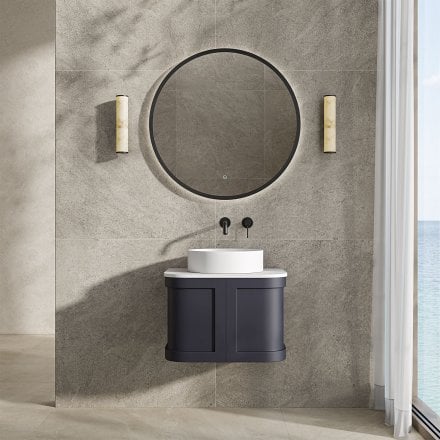 Lanesborough Vanity Unit with Stone Basin (Dark Blue 600mm)