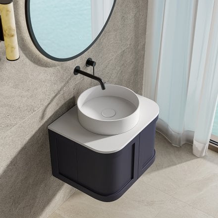 Lanesborough Vanity Unit with Stone Basin (Dark Blue 600mm)