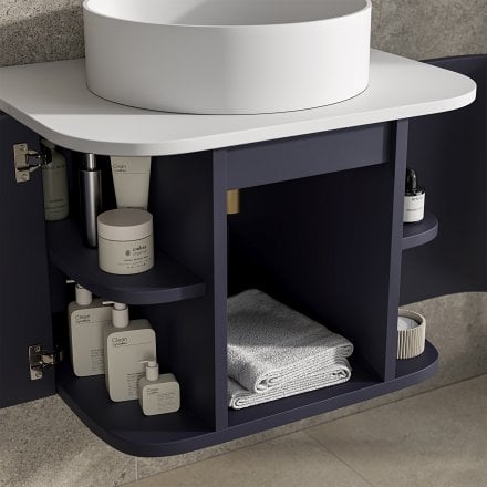 Lanesborough Vanity Unit with Stone Basin (Dark Blue 600mm)