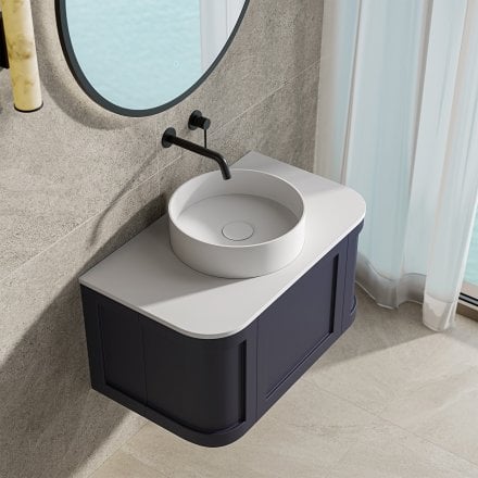 Lanesborough Vanity Unit with Stone Basin (Dark Blue 800mm)