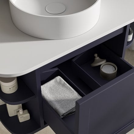 Lanesborough Vanity Unit with Stone Basin (Dark Blue 800mm)