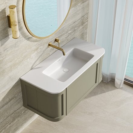 Lanesborough Vanity Unit with Stone Basin (Olive 1000mm)