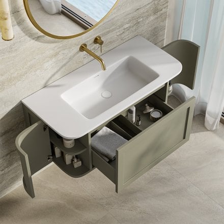 Lanesborough Vanity Unit with Stone Basin (Olive 1000mm)