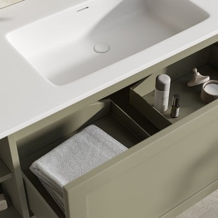 Lanesborough Vanity Unit with Stone Basin (Olive 1200mm)