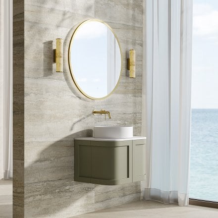 Lanesborough Vanity Unit with Stone Basin (Olive 600mm)