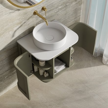 Lanesborough Vanity Unit with Stone Basin (Olive 600mm)