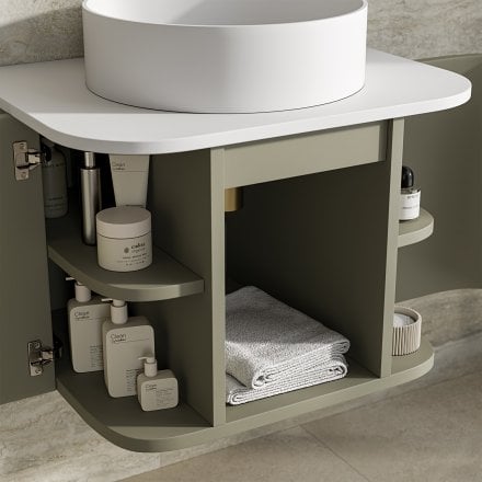 Lanesborough Vanity Unit with Stone Basin (Olive 600mm)
