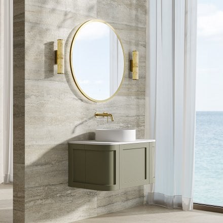 Lanesborough Vanity Unit with Stone Basin (Olive 800mm)