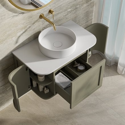 Lanesborough Vanity Unit with Stone Basin (Olive 800mm)
