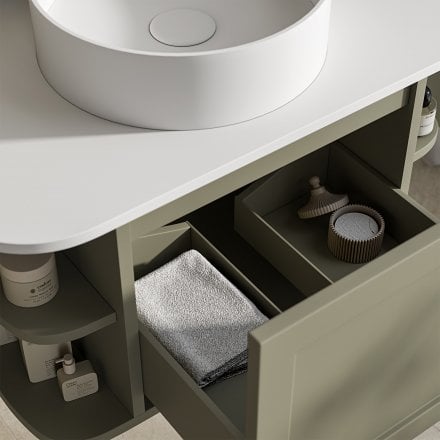 Lanesborough Vanity Unit with Stone Basin (Olive 800mm)