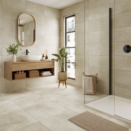 Cream Matt - Urban Smooth Porcelain Wall & Floor Tile 298 x 600mm