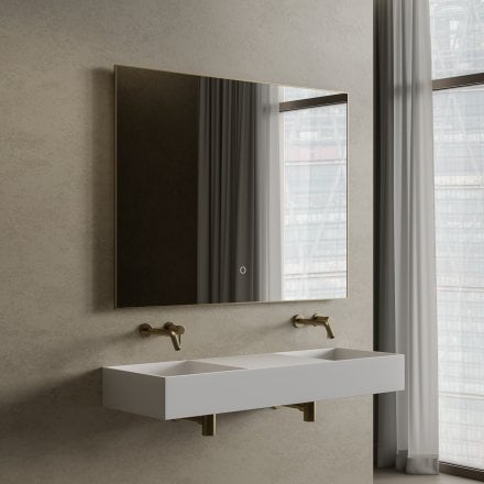 Luxor Brushed Gold Backlit LED Mirror 1200mm
