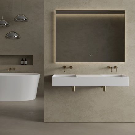 Luxor Brushed Gold Backlit LED Mirror 1200mm