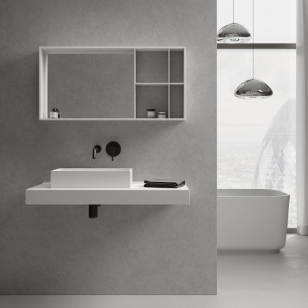 Luxor Stone Resin Shelf Mirror 1000mm