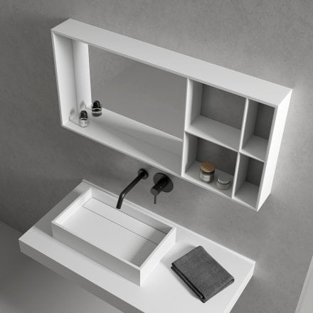 Luxor Stone Resin Shelf Mirror 1000mm