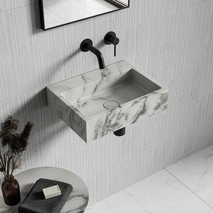 Magno Arabescato Marble Wall Hung Basin 400mm