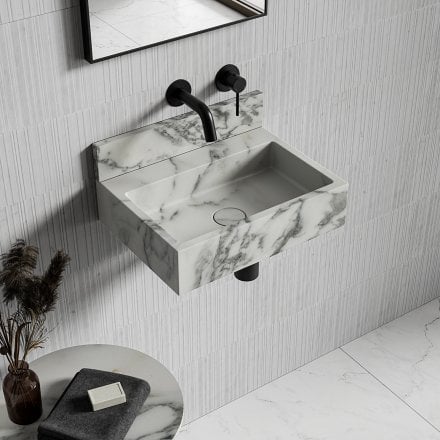 Magno Arabescato Marble Wall Hung Basin 400mm