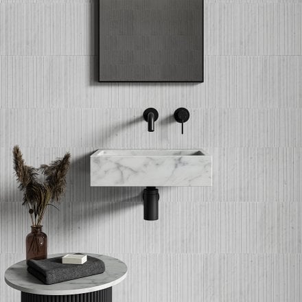 Magno Carrara Marble Wall Hung Basin 400mm