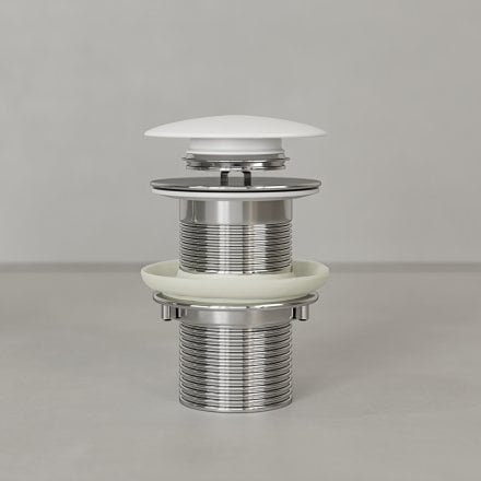 Matt White Unslotted Click Clack Basin Waste